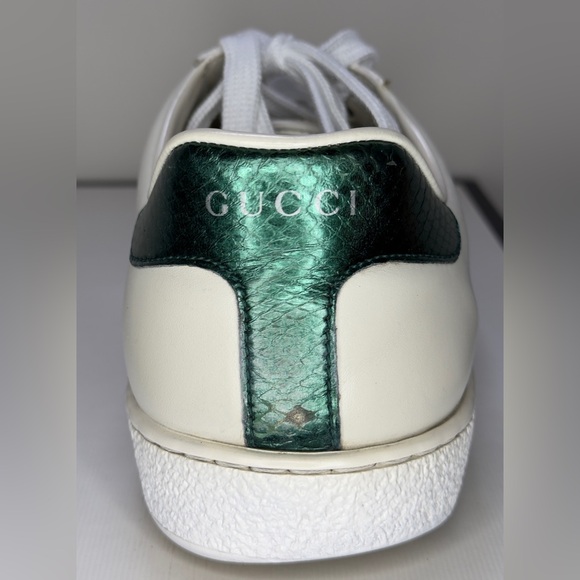 GUCCI Men's Ace White Leather Bee Embroidered Sneaker - Picture 5 of 11